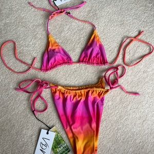 VDM Swim “Marley” set in Tequila Sunrise/Pink Orange Tie Dye brand new w/tags!